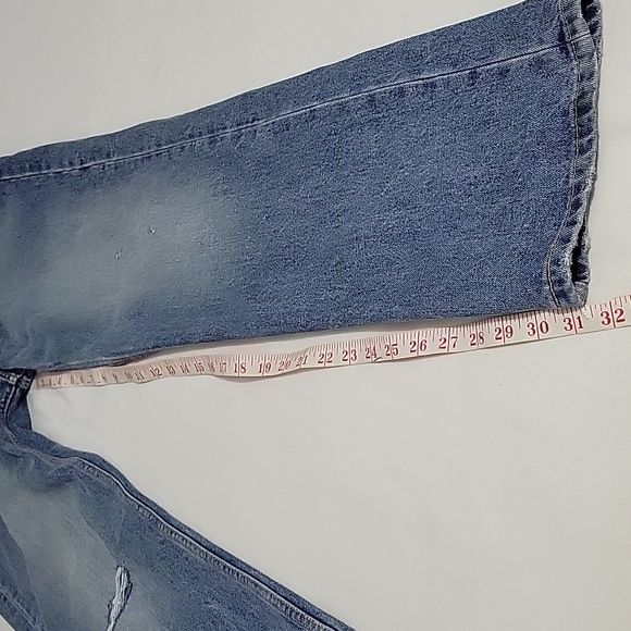 Vintage Men's Levi 514 Jeans | Distressed Blue Stone Washed| Size 34 W 32 L - Picture 5 of 12